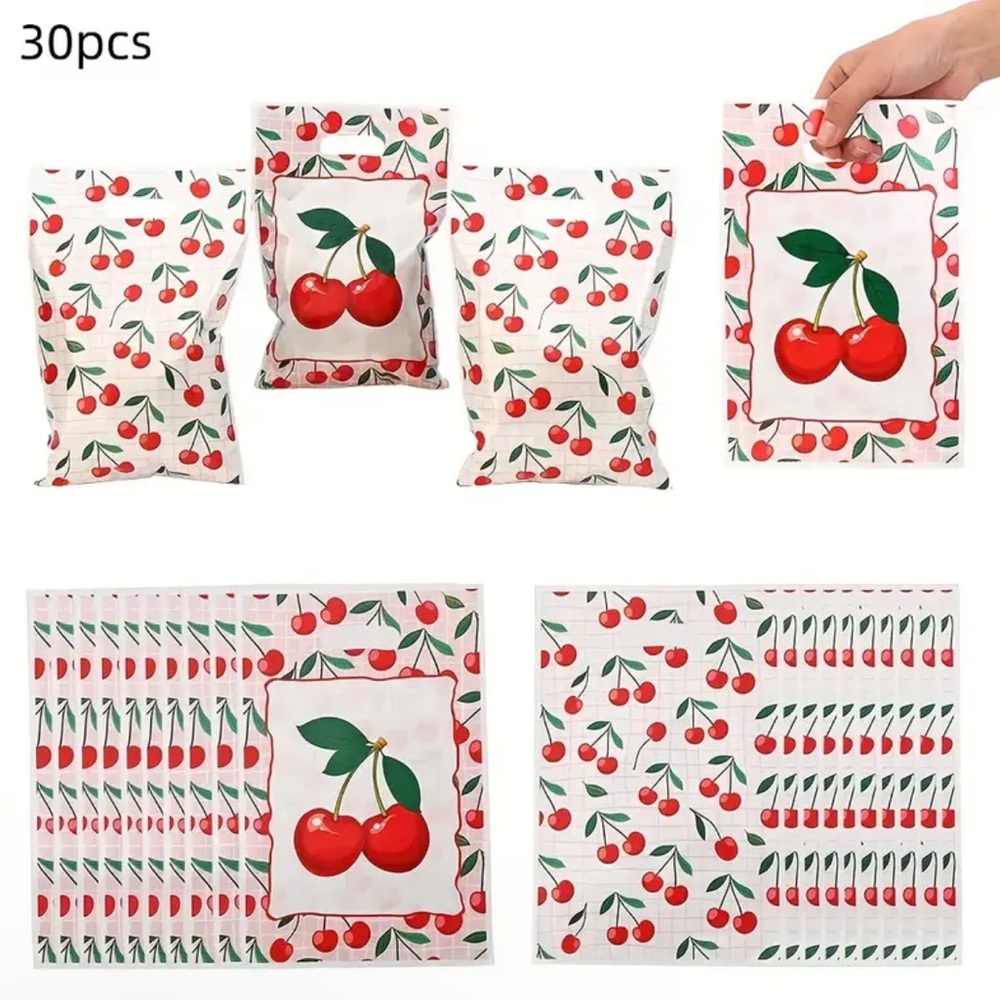 10/30pcs Sweet Cherry Theme Gift Bags